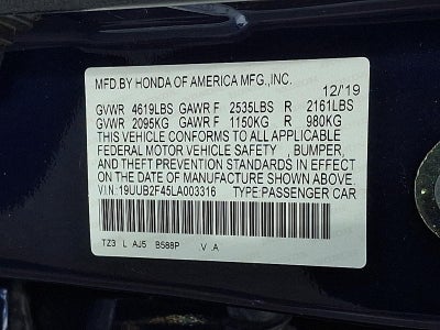 2020 Acura TLX 3.5L FWD w/Technology Pkg