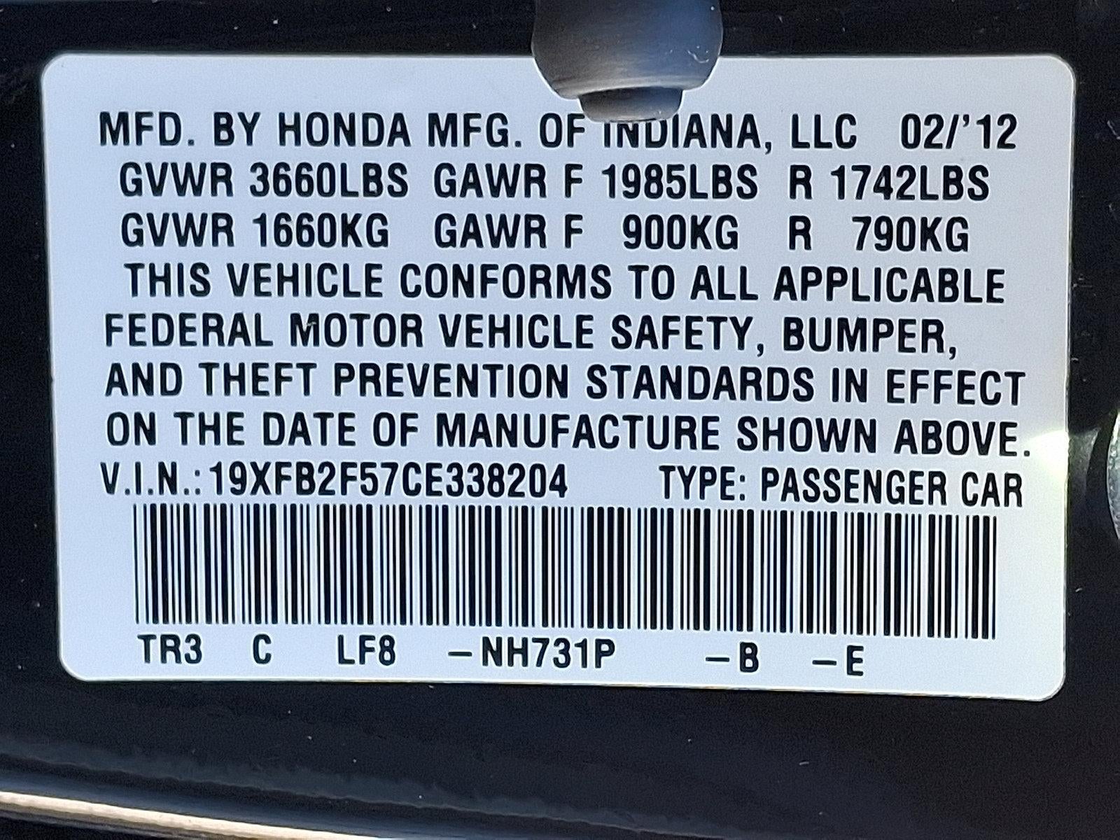 2012 Honda Civic Sedan LX Automatic