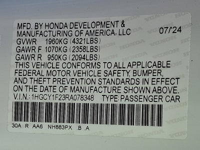 2024 Honda Accord Sedan LX CVT