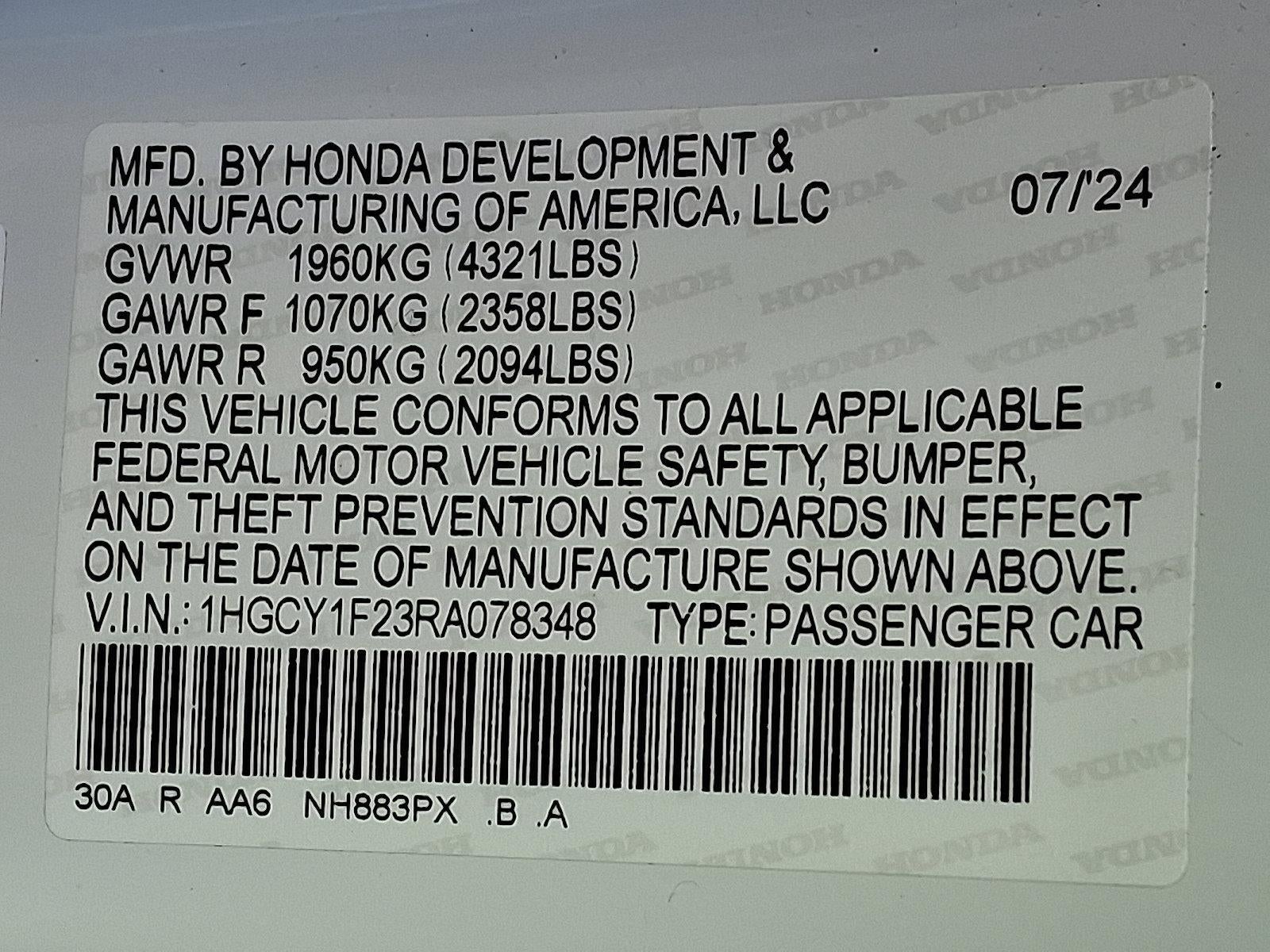 2024 Honda Accord Sedan LX CVT