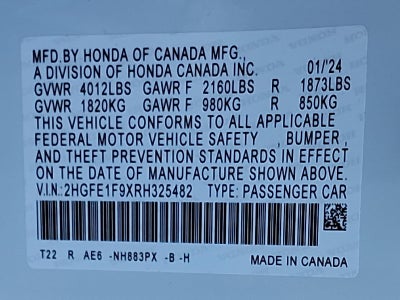 2024 Honda Civic Sedan Touring CVT