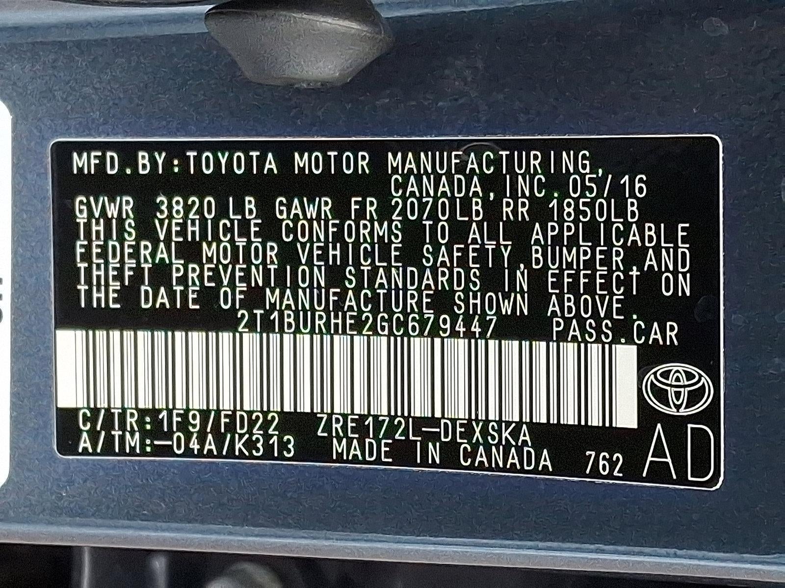 2016 Toyota Corolla 4dr Sdn CVT Auto S (SE)