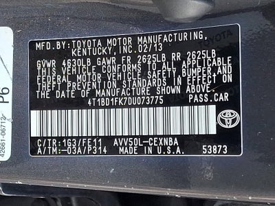 2013 Toyota Camry Hybrid 4dr Sdn LE (Natl)