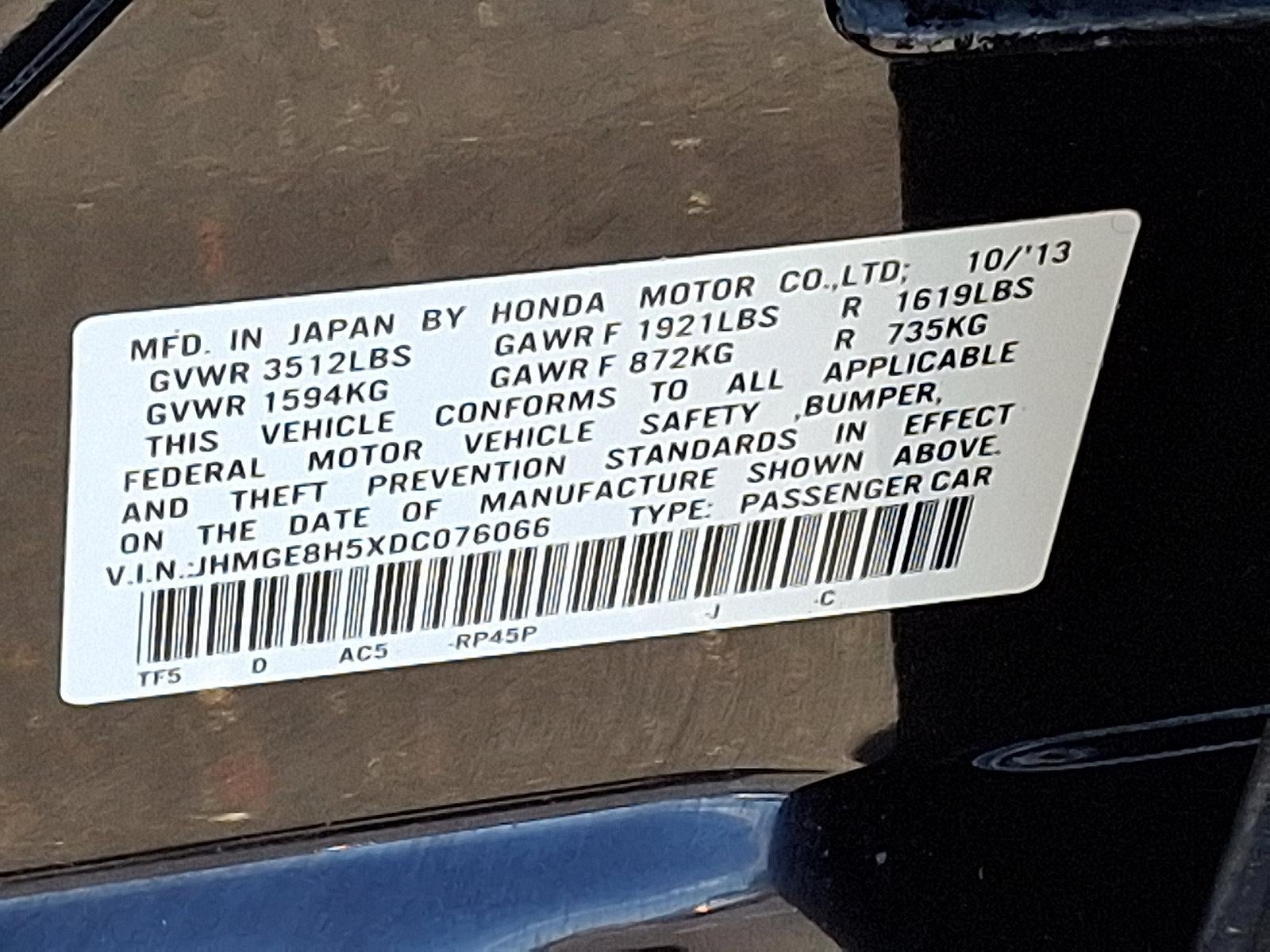 2013 Honda Fit Automatic Sport