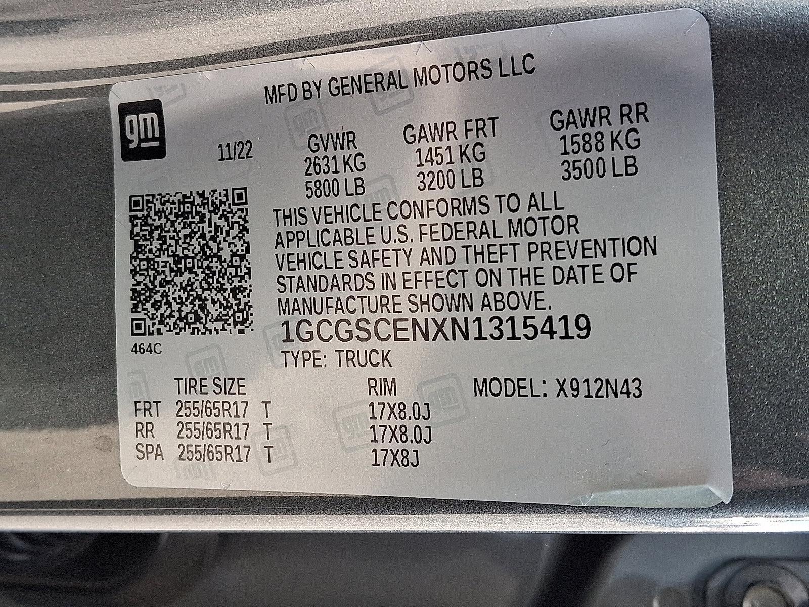 2022 Chevrolet Colorado Crew Cab Short Box 2-Wheel Drive LT