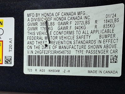 2024 Honda Civic Sedan Sport CVT