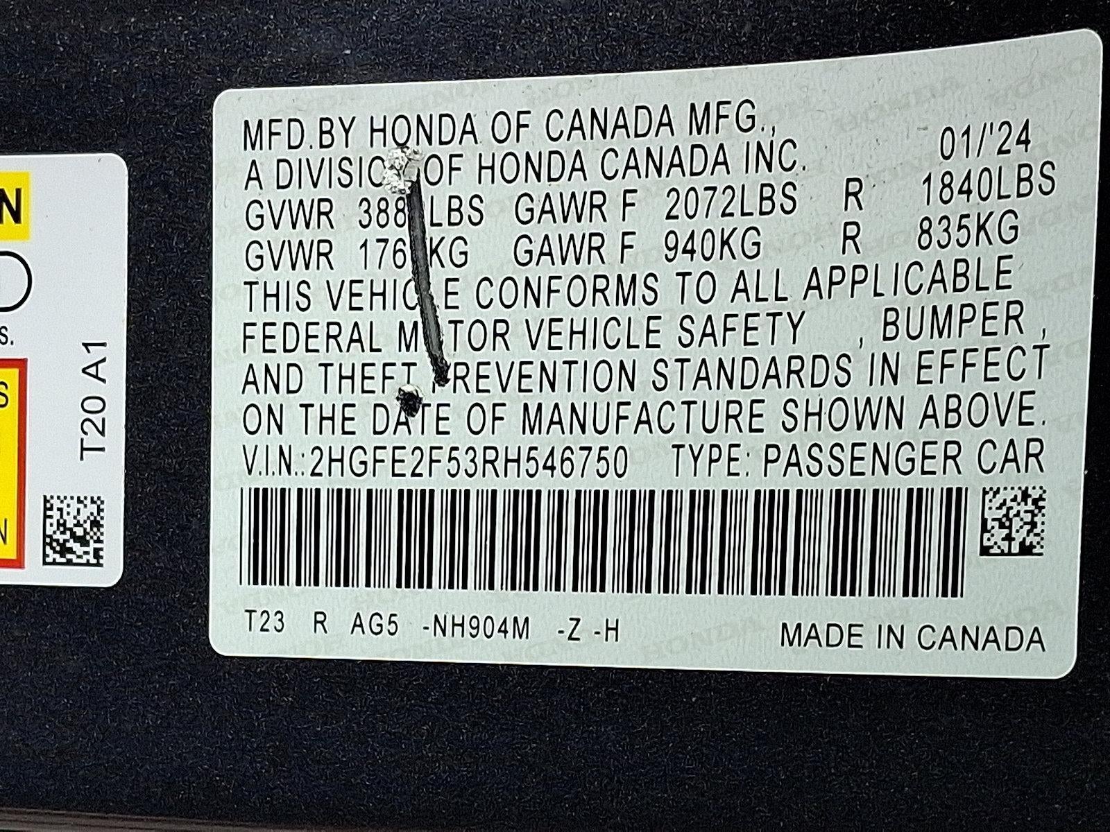 2024 Honda Civic Sedan Sport CVT