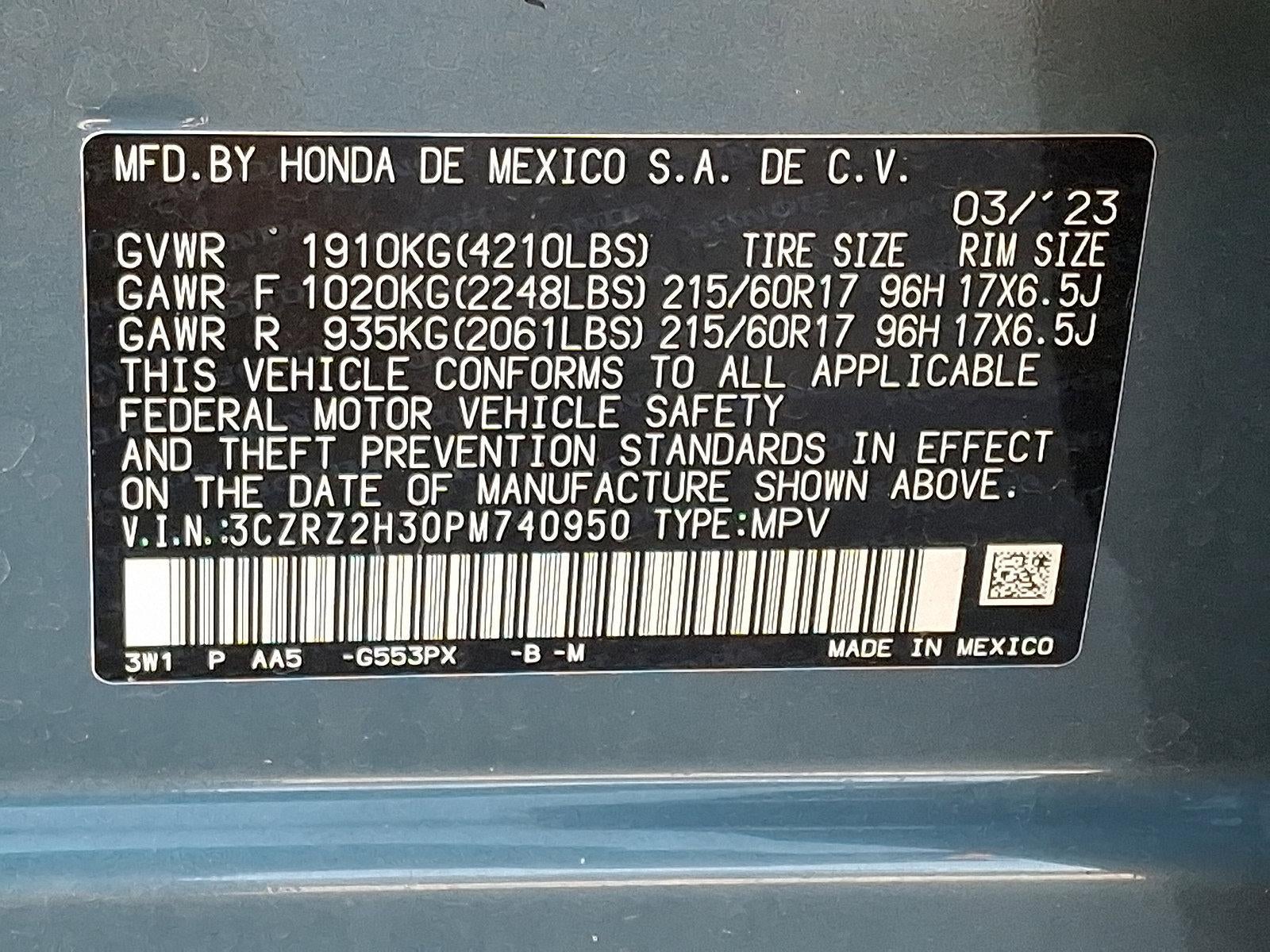 2023 Honda HR-V LX AWD CVT