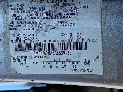 2010 Mercury Milan 4dr Sdn FWD