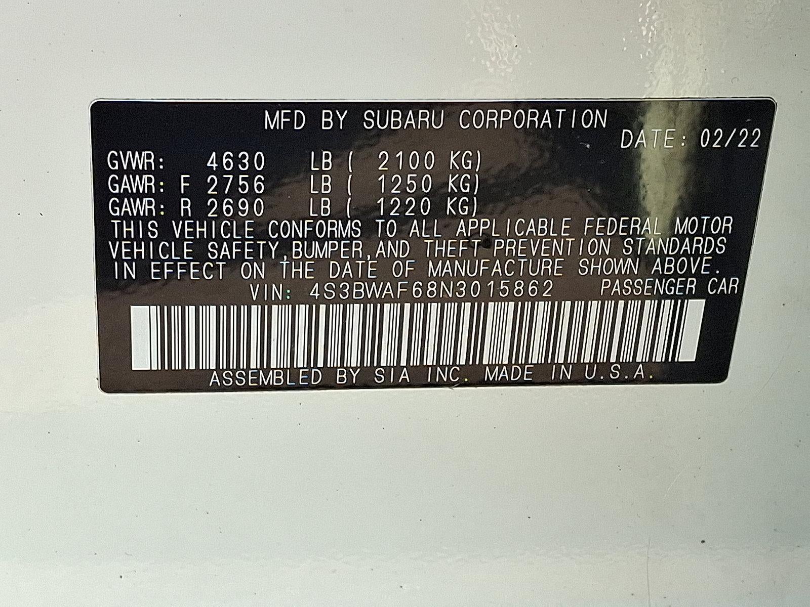2022 Subaru Legacy Premium CVT