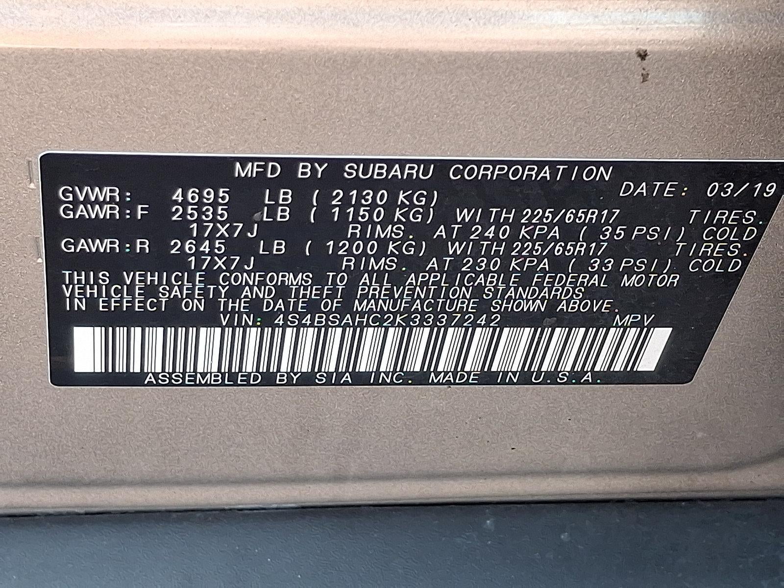 2019 Subaru Outback 2.5i Premium