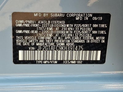 2019 Subaru Crosstrek 2.0i Premium CVT