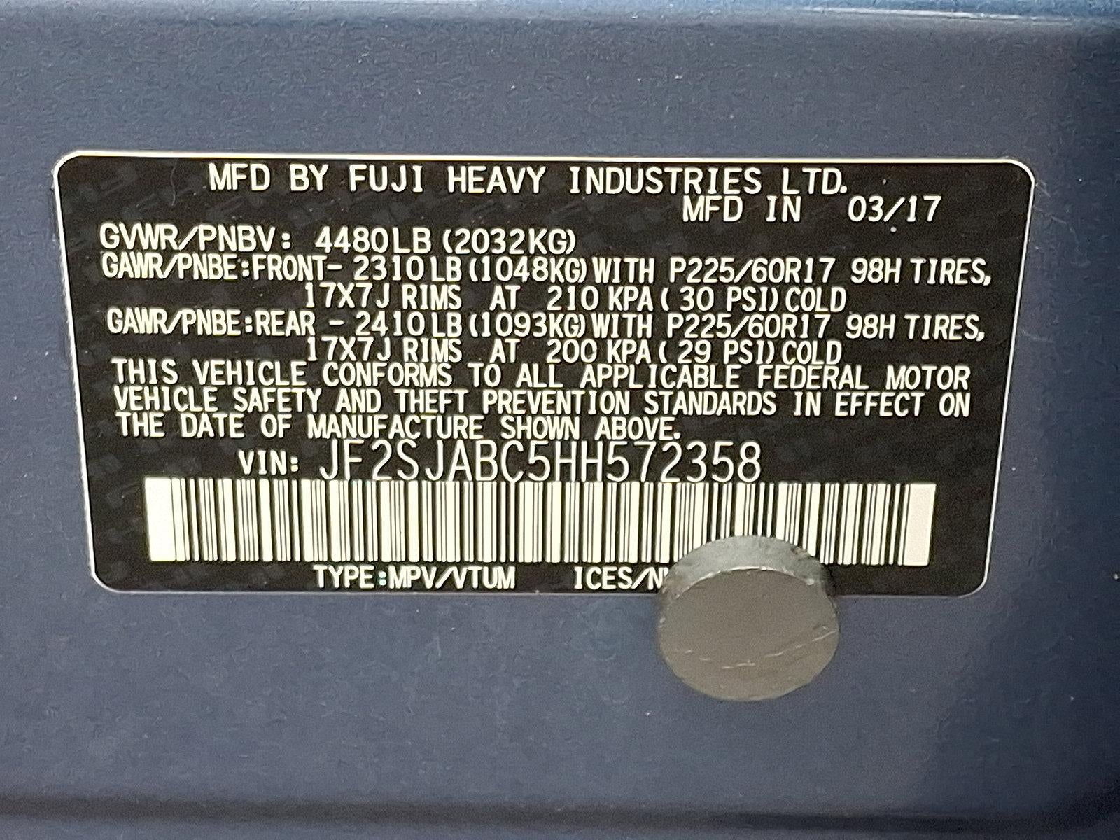 2017 Subaru Forester 2.5i CVT