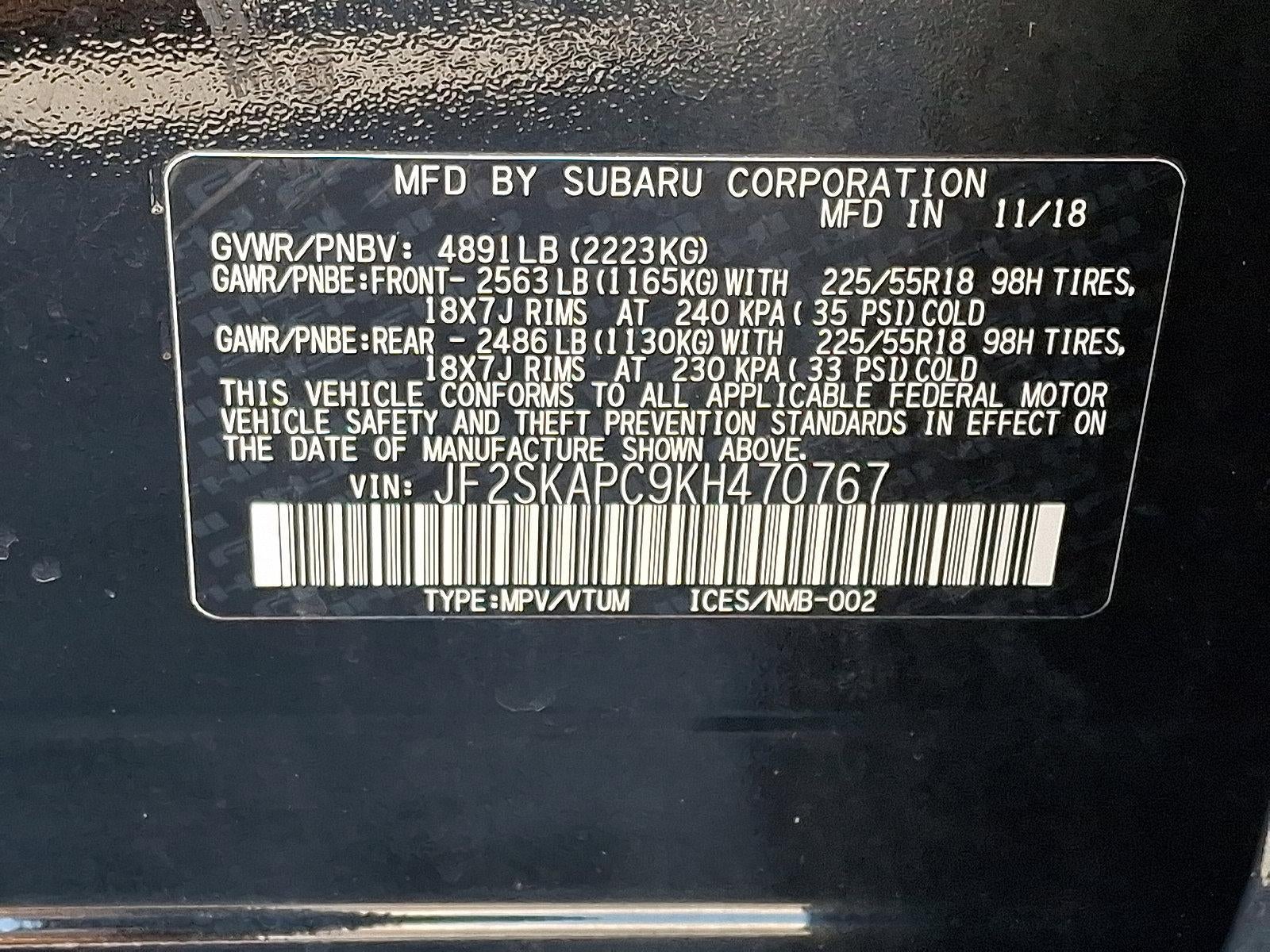 2019 Subaru Forester 2.5i Sport