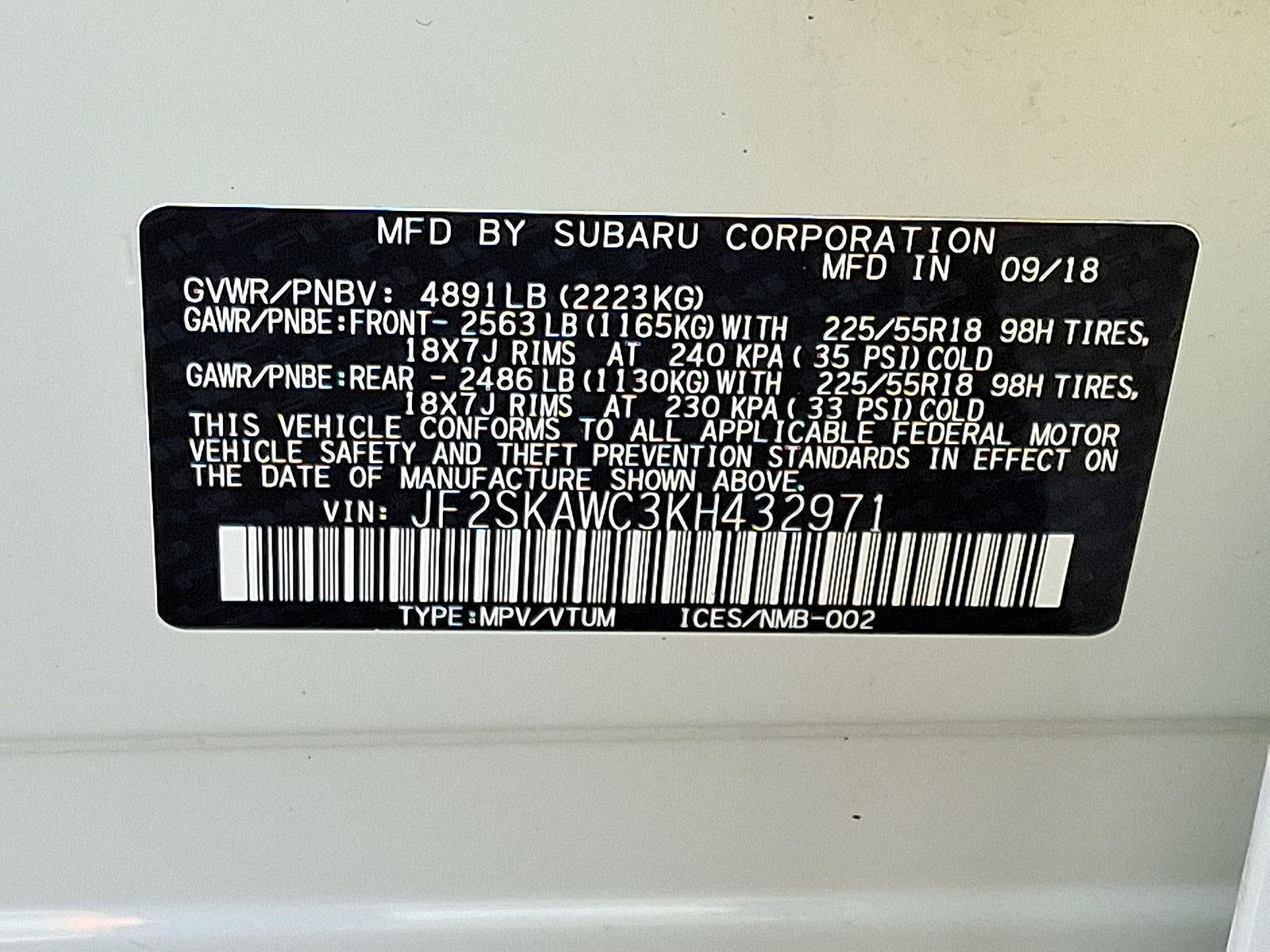 2019 Subaru Forester 2.5i Touring