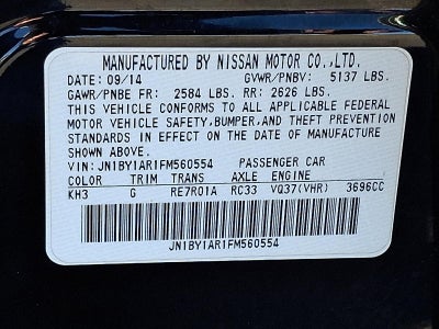 2015 INFINITI Q70 3.7 AWD