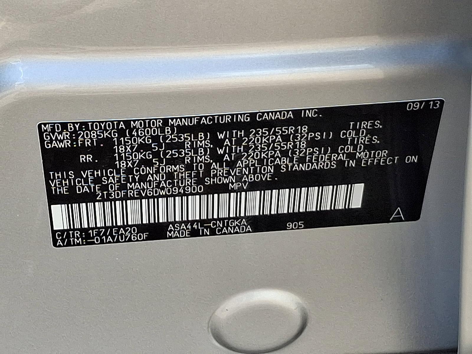 2013 Toyota RAV4 AWD 4dr Limited (Natl)