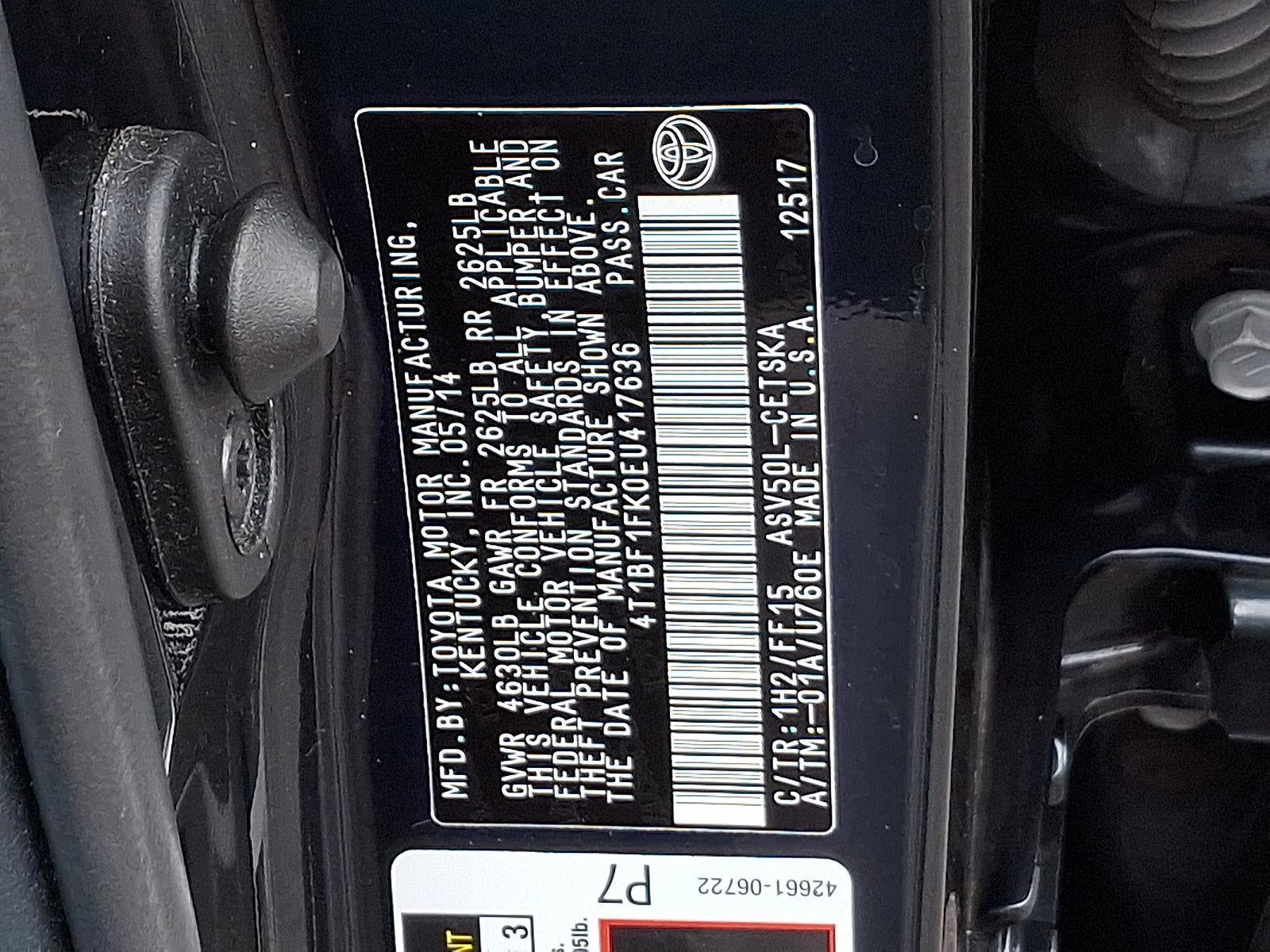 2014 Toyota Camry 2014.5 4dr Sdn I4 Auto SE (Natl)