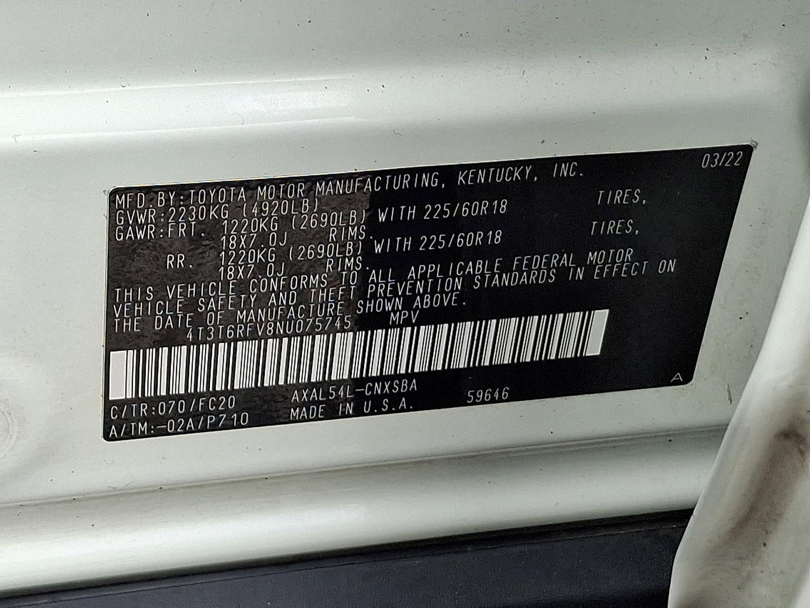 2022 Toyota RAV4 Hybrid SE AWD (Natl)