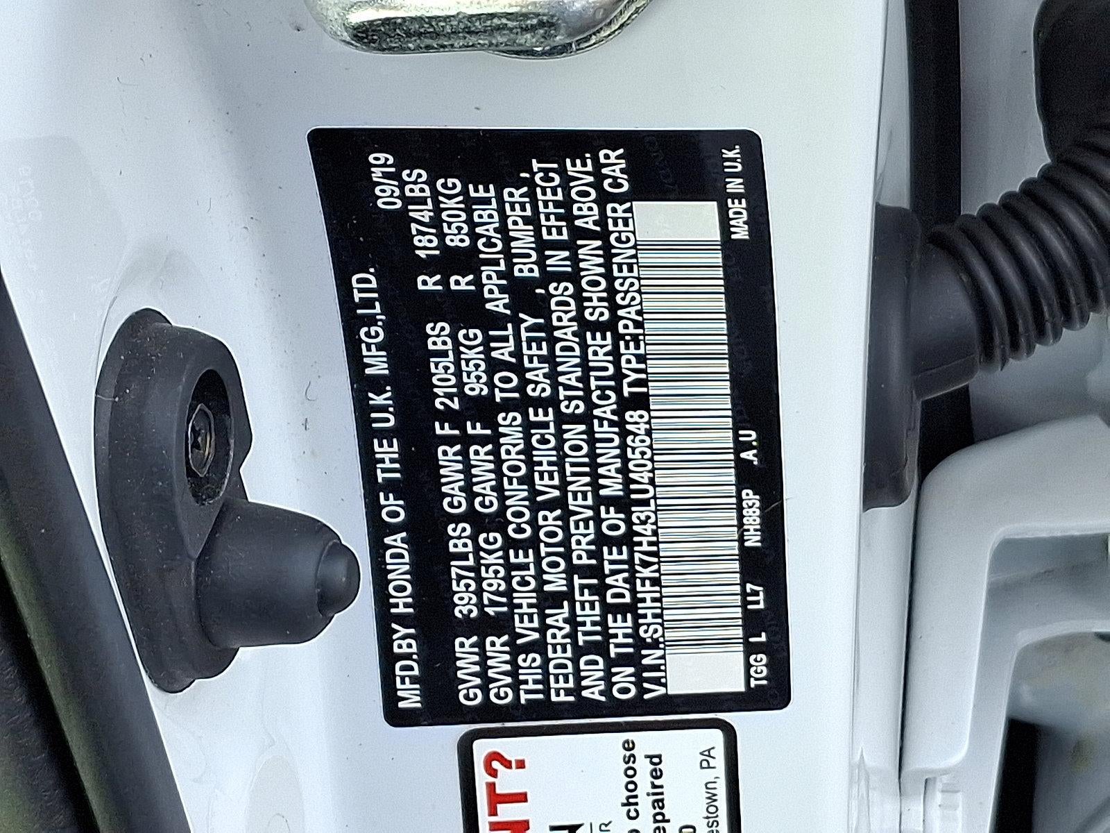 2020 Honda Civic Hatchback Sport CVT