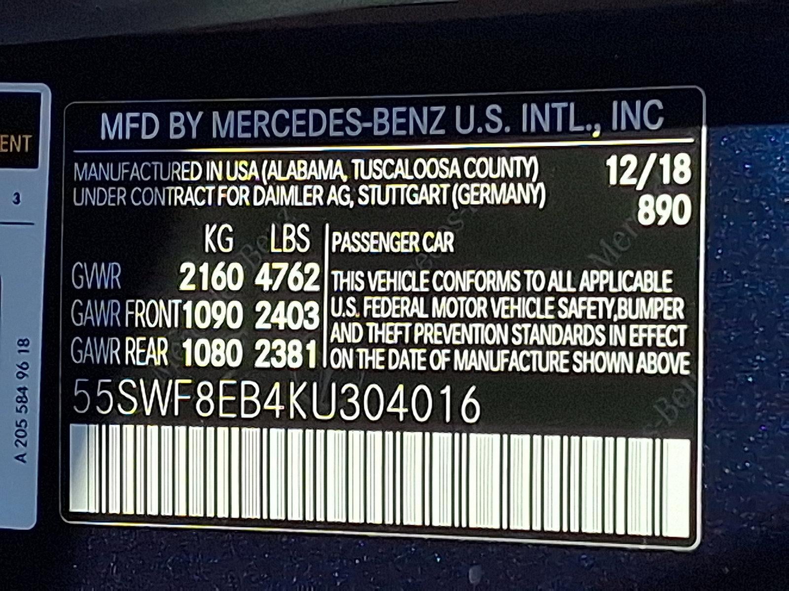 2019 Mercedes-Benz C-Class C 300 4MATIC® Sedan
