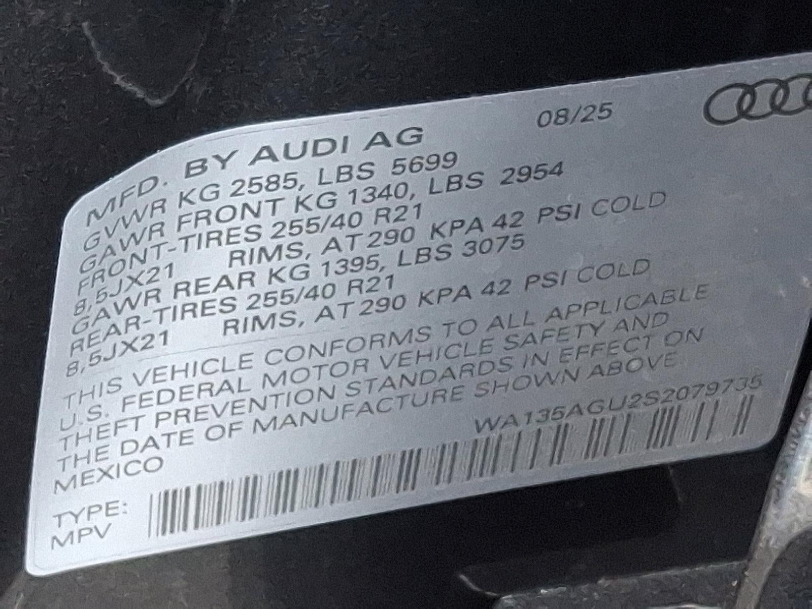 2025 Audi SQ5 Prestige 3.0 TFSI quattro