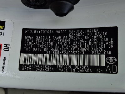 2018 Toyota Corolla SE CVT (Natl)