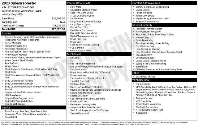 2023 Subaru Forester CVT *Ltd Avail*