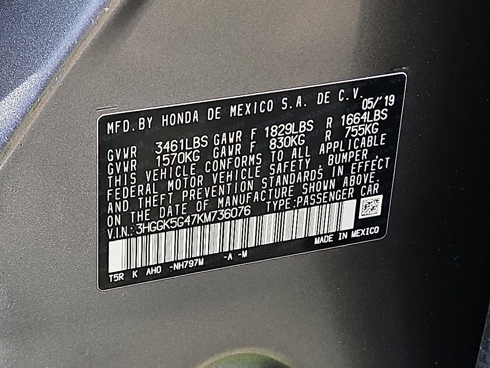 2019 Honda Fit LX Manual