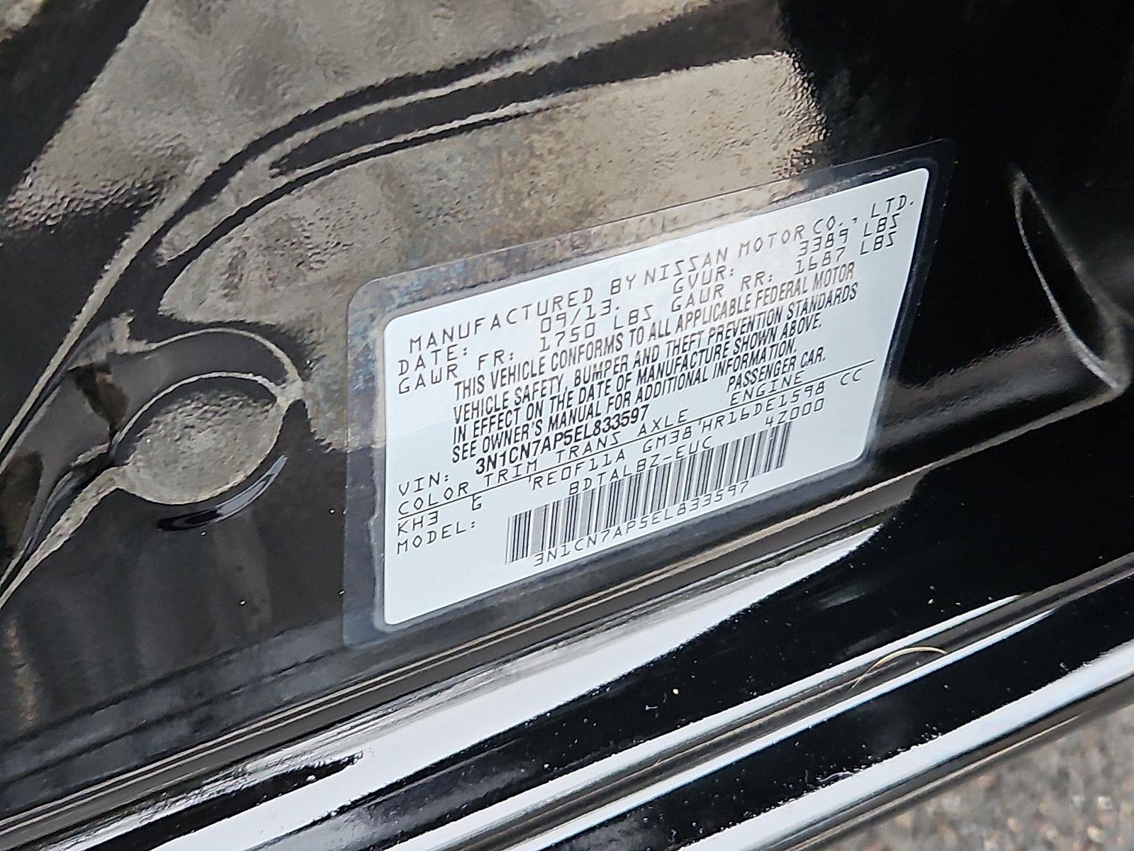 2014 Nissan Versa 4dr Sdn CVT 1.6 SV