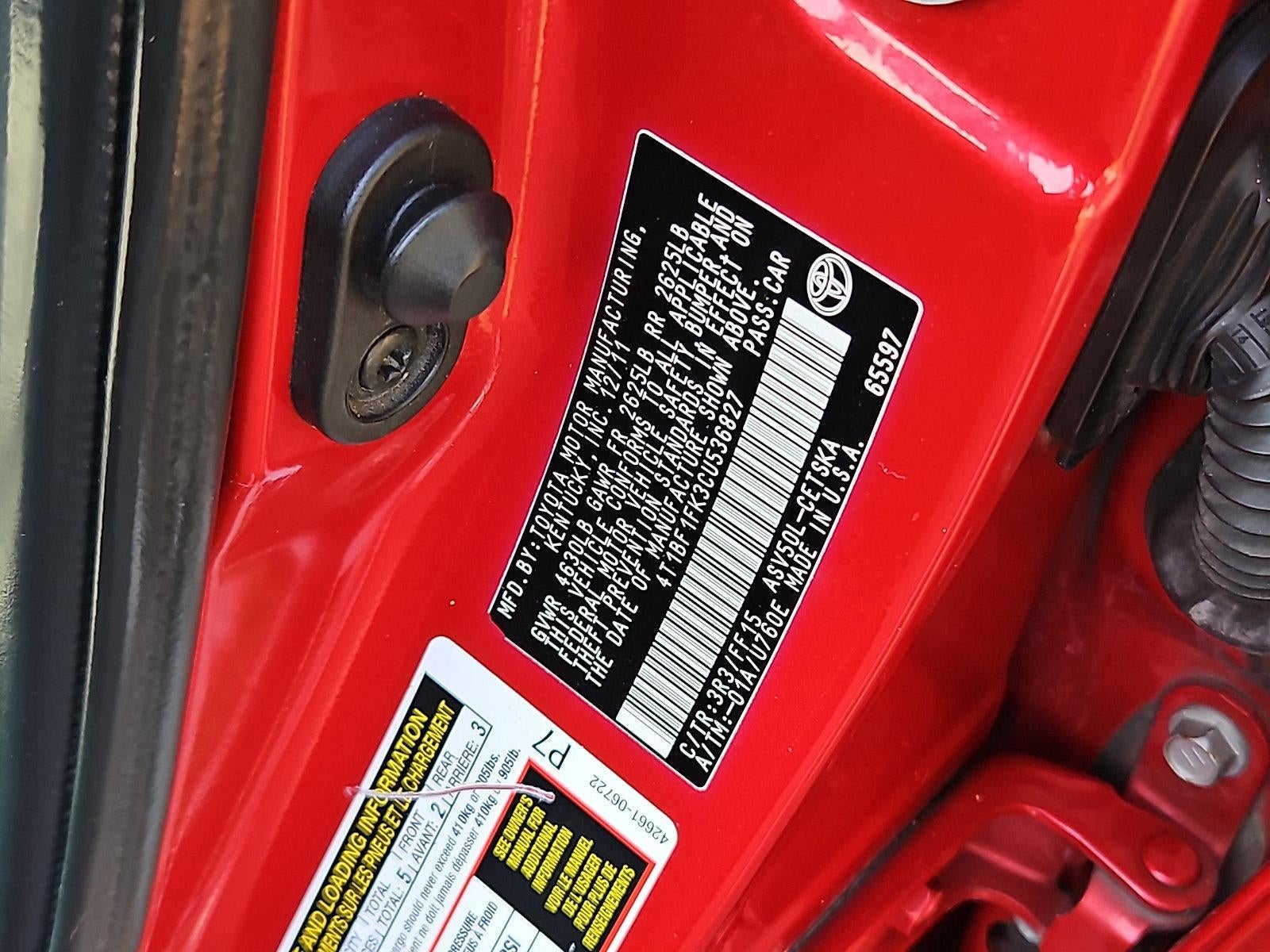 2012 Toyota Camry 4dr Sdn I4 Auto SE (Natl)