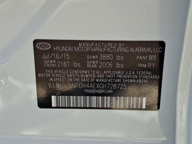 2016 Hyundai ELANTRA 4dr Sdn Auto Value Edition