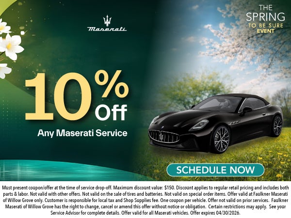 10% Discount Off Any Maserati Service
