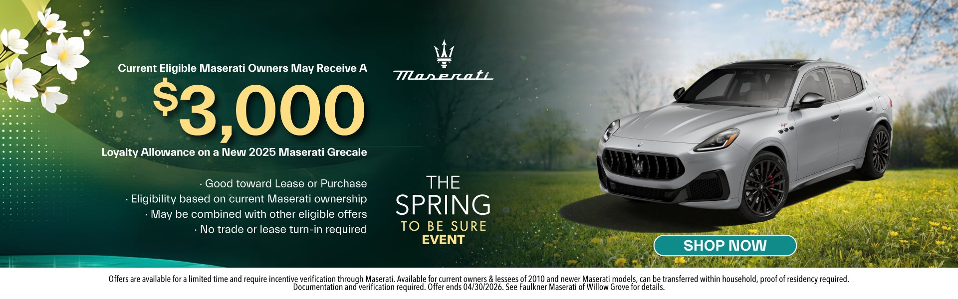 New 2025 Maserati Grecale Loyalty Allowance