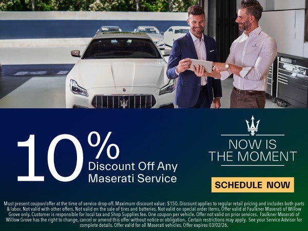 10% Discount Off Any Maserati Service