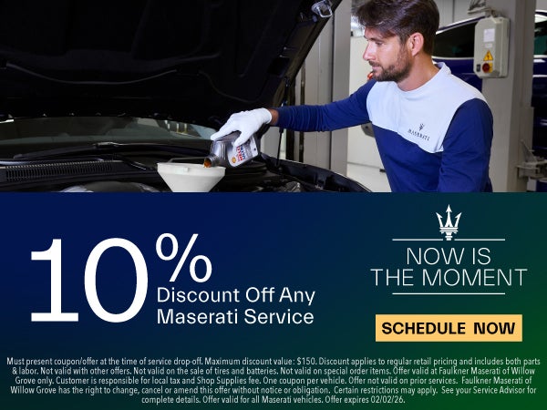10% Discount Off Any Maserati Service
