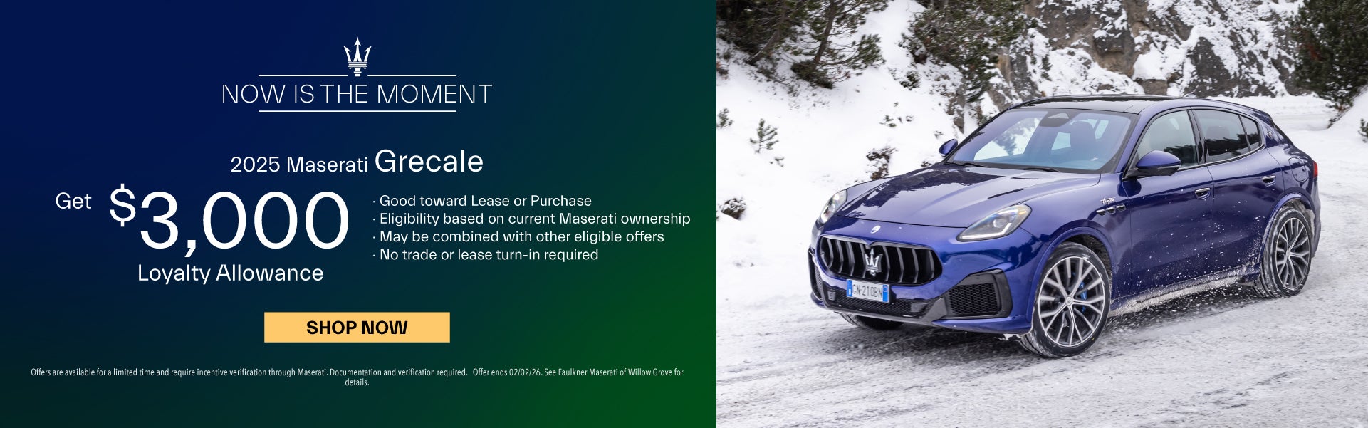 New 2025 Maserati Grecale Loyalty Allowance