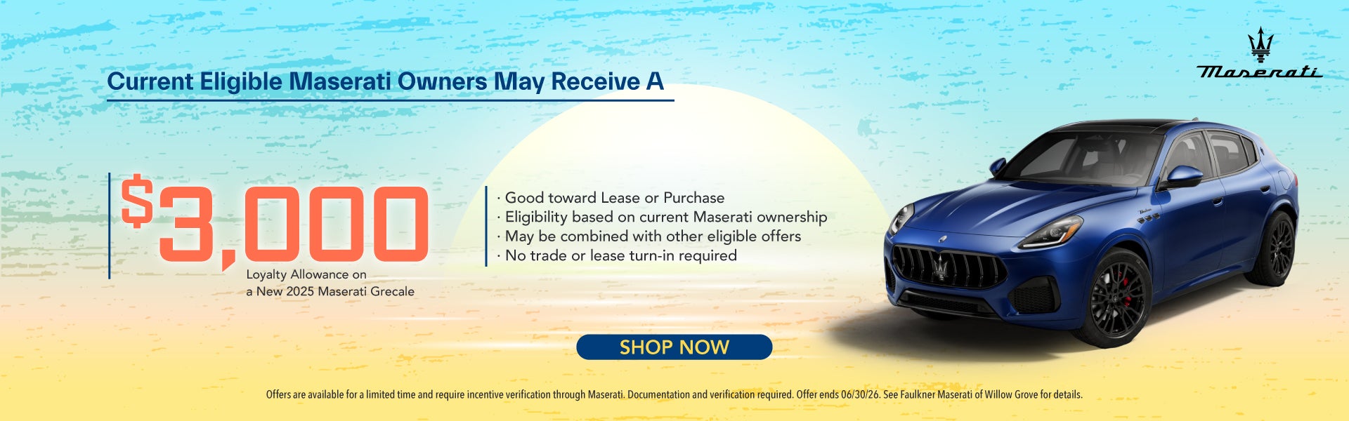 New 2025 Maserati Grecale Loyalty Allowance