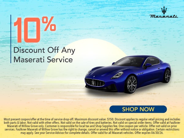 10% Discount Off Any Maserati Service