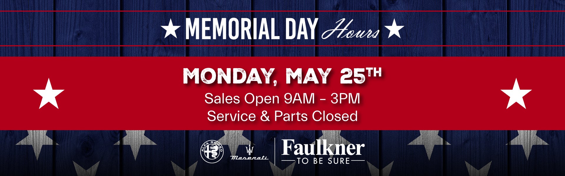 Memorial Day Hours