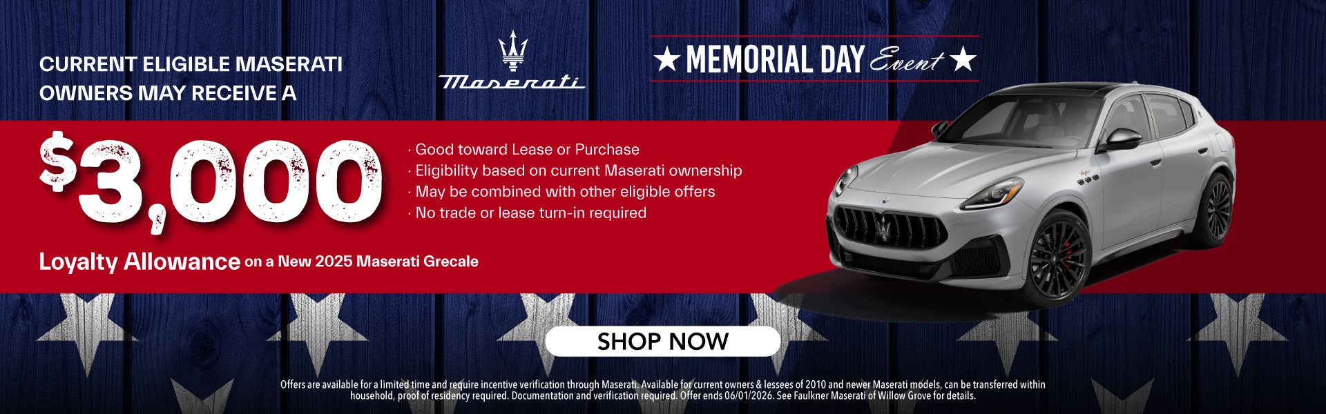 New 2025 Maserati Grecale Loyalty Allowance