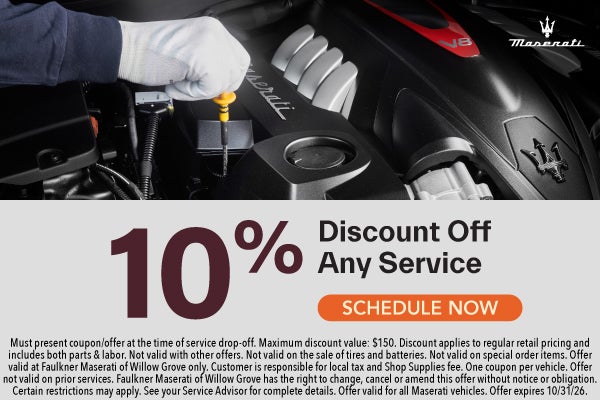 10% Discount Off Any Maserati Service