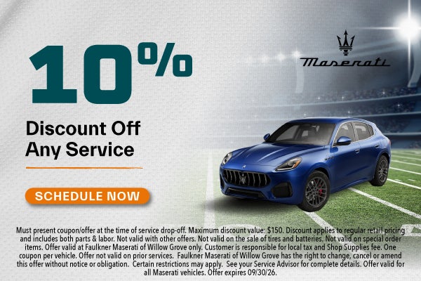 10% Discount Off Any Maserati Service